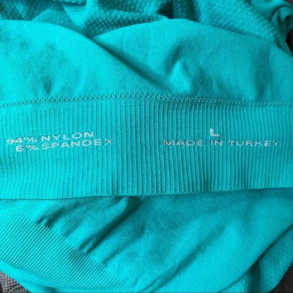 Lucy Womens T-Shirt Large L Teal Blue Athletic Strech 1/4 Zip Running Activewear - Picture 11 of 12